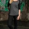 Build Your Brand Womens ¾ Contrast Raglan Tee