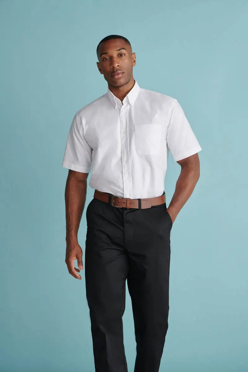 Henbury Mens Short Sleeve Classic Oxford Shirt