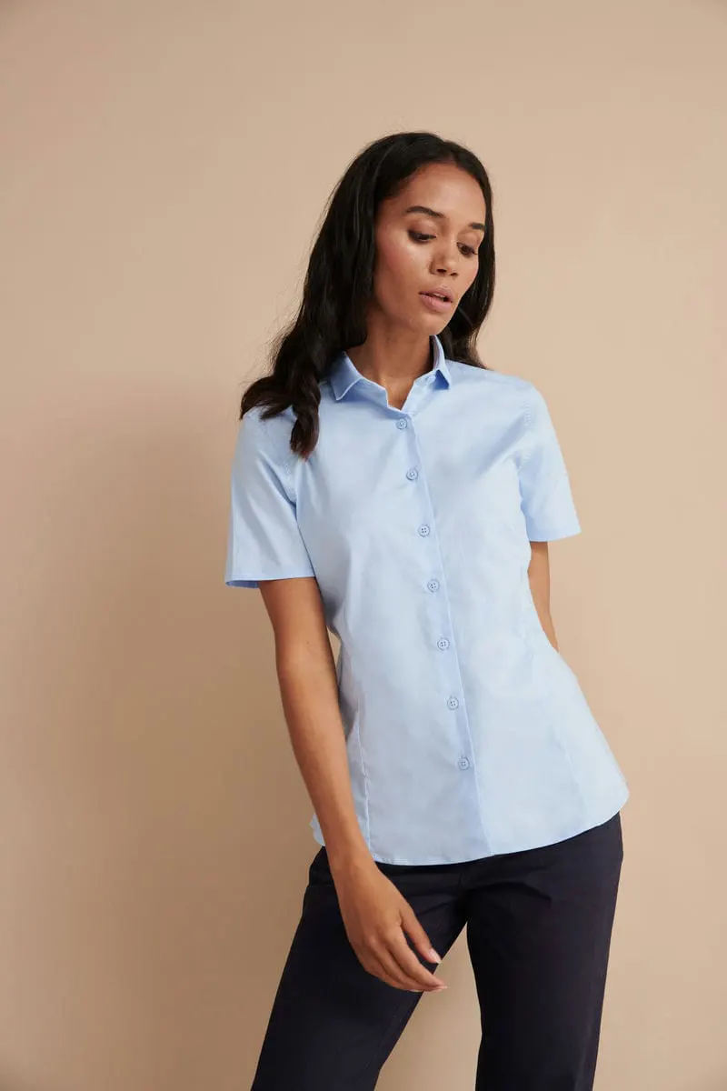 Henbury Womens Short Sleeve Stretch Shirt