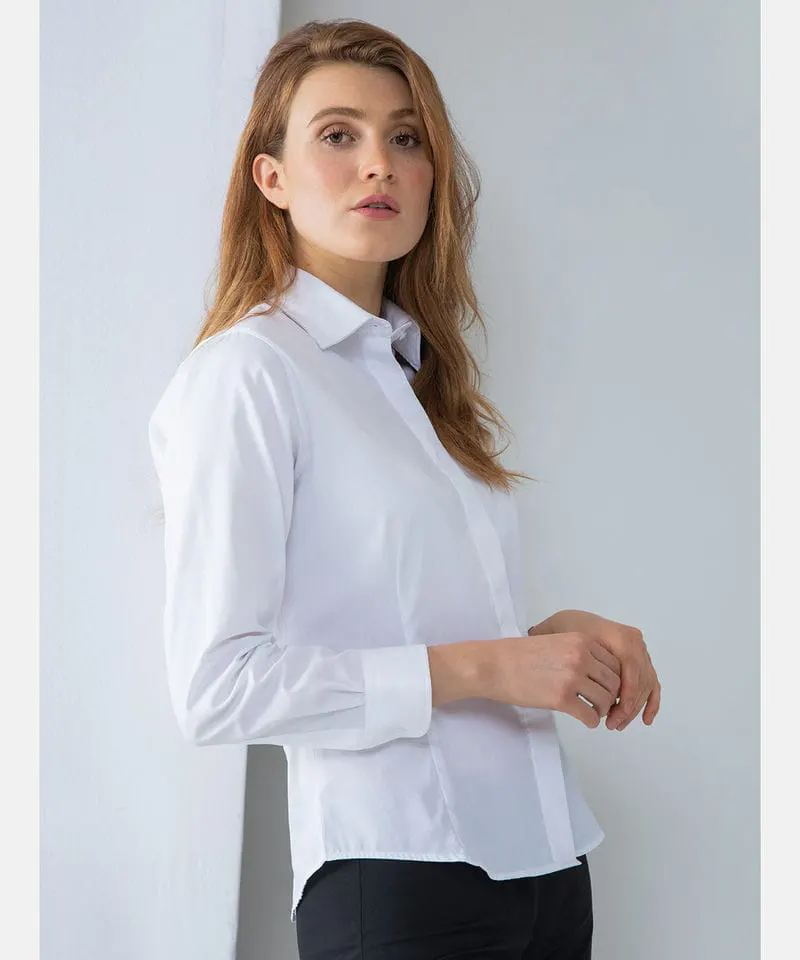Henbury Womens Long Sleeve Lightweight Oxford