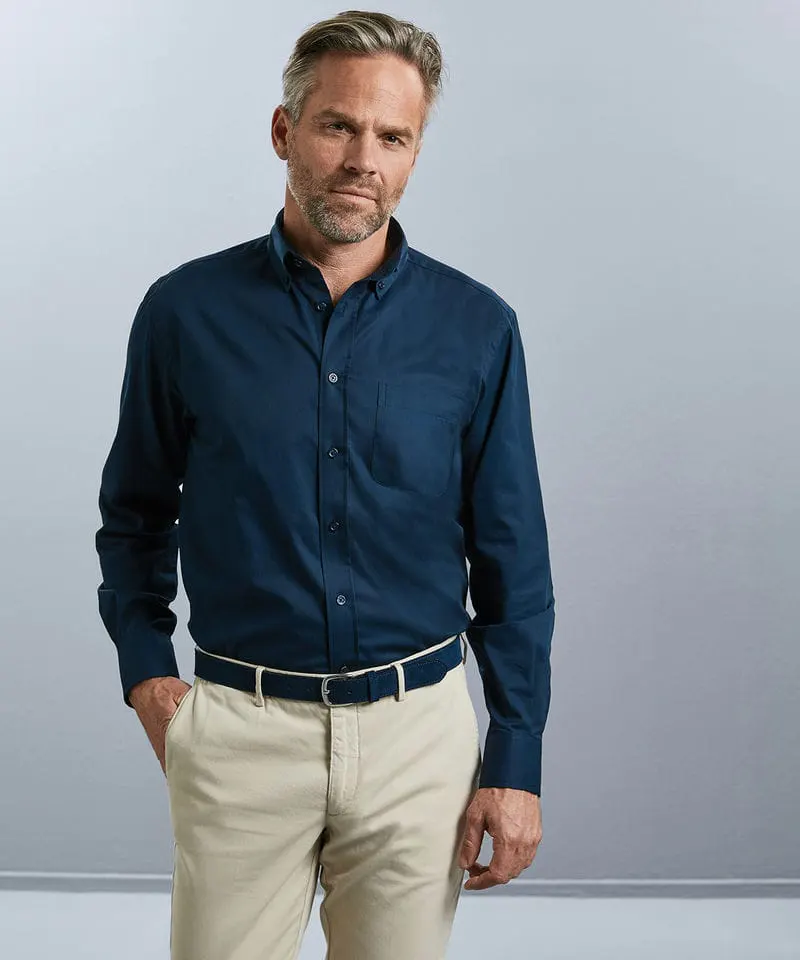 Russell Europe Mens Long Sleeve Classic Twill Shirt