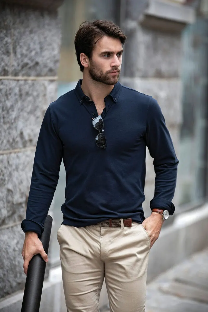 Nimbus Mens Carlington Deluxe Long Sleeve Polo