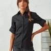 Premier Womens Roll Sleeve Poplin Blouse