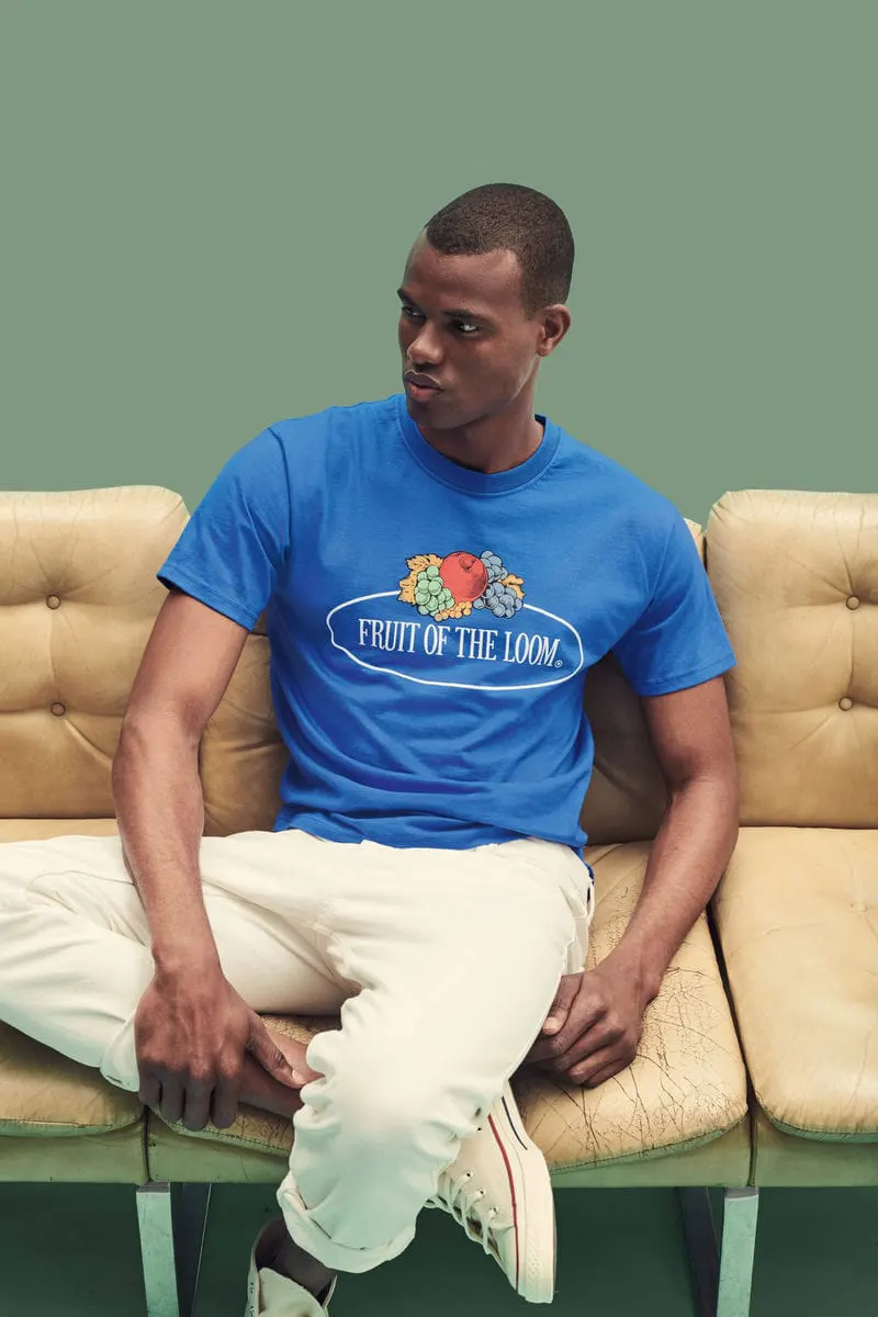 Fruit Of The Loom Vintage Collection Mens Vintage Tee Large Logo Print