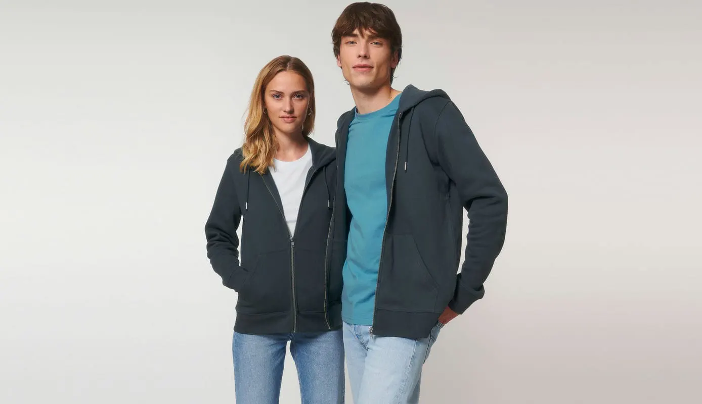 Stanley And Stella Mens Cultivator Unisex Iconic Zip Thru Hoodie Sweatshirt Stsm566