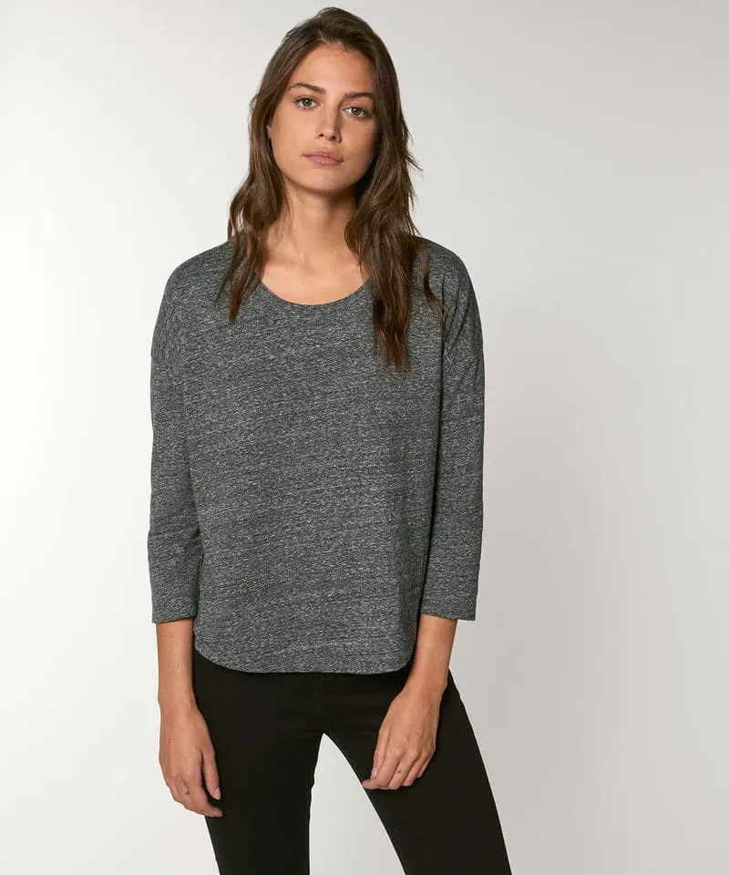 Stanley And Stella Womens Waver Slub Womens 3/4 Sleeve Dropped Shoulder T Shirt Sttw114