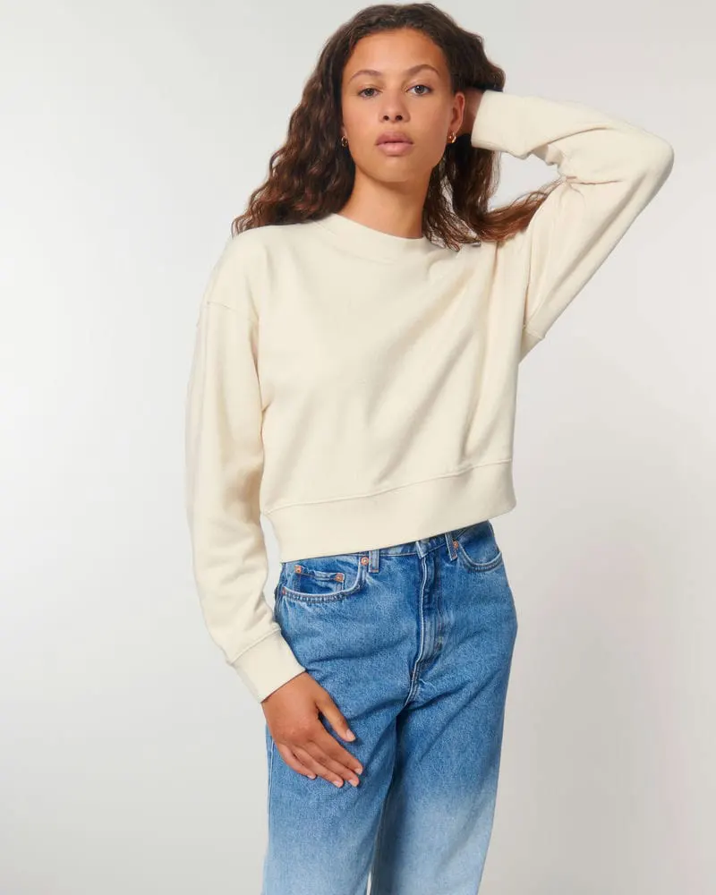 Stanley And Stella Cropster Wave Terry Womens Cropped Crew Neck Sweatshirt Stsw874