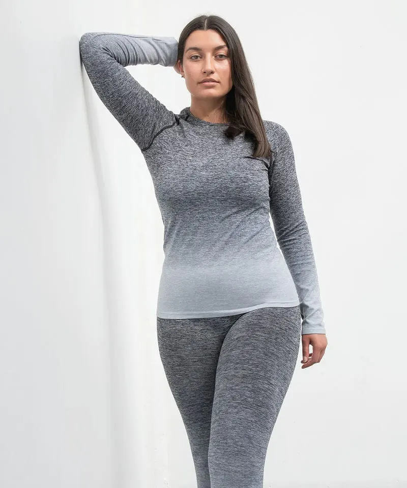 Tombo Womens Seamless Fade Out Long Sleeve Top