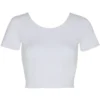 Last Chance To Buy Womens Cotton Spandex Jersey Crop Tee Rsa8380