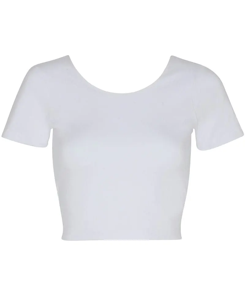 Last Chance To Buy Womens Cotton Spandex Jersey Crop Tee Rsa8380
