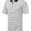Adidas Mens 2 Colour Stripe Polo In White And Navy