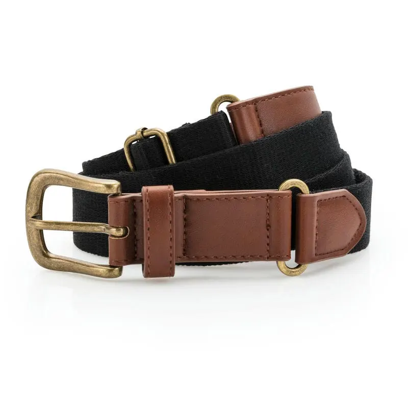 Asquith & Fox Faux Leather And Canvas Belt