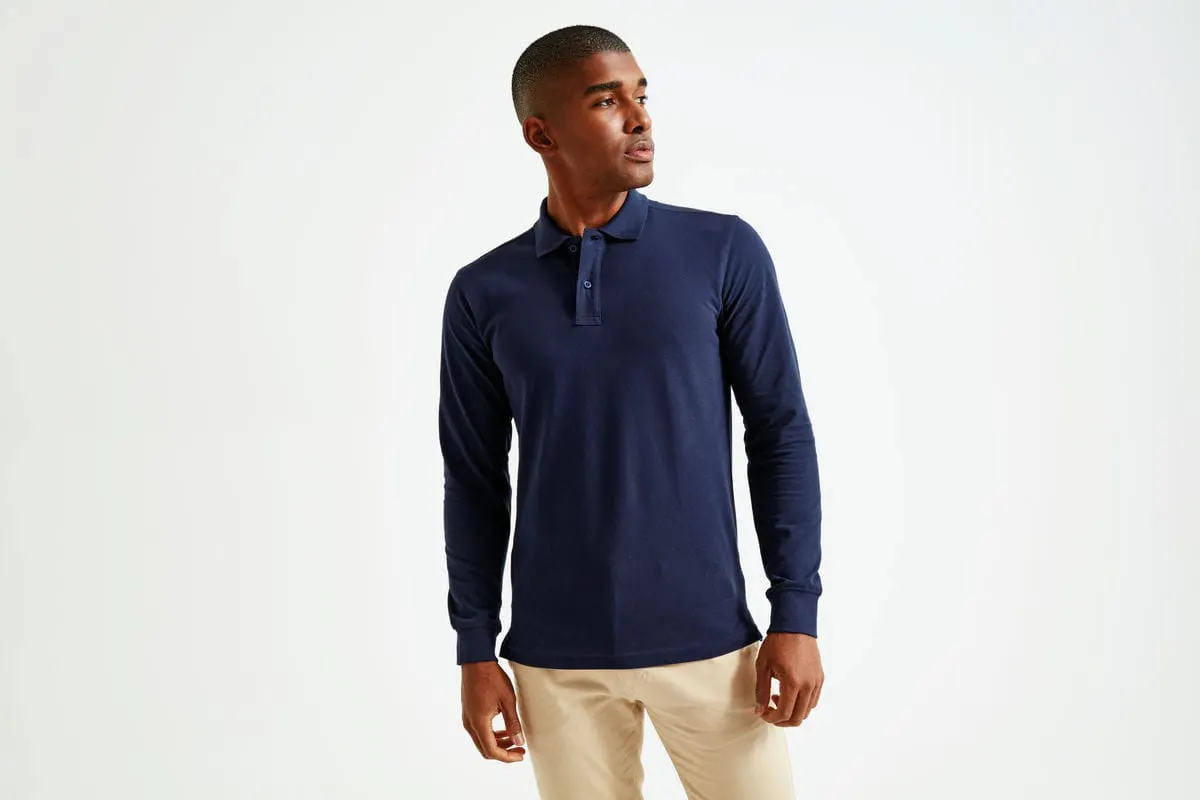 Asquith & Fox Mens Classic Fit Long Sleeved Polo