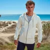 Asquith & Fox Mens Coastal Vintage Wash Loop Back Zip Through Hoodie