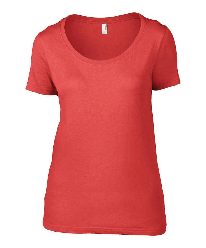 Last Chance To Buy Anvil Womens Featherweight Scoop Tee