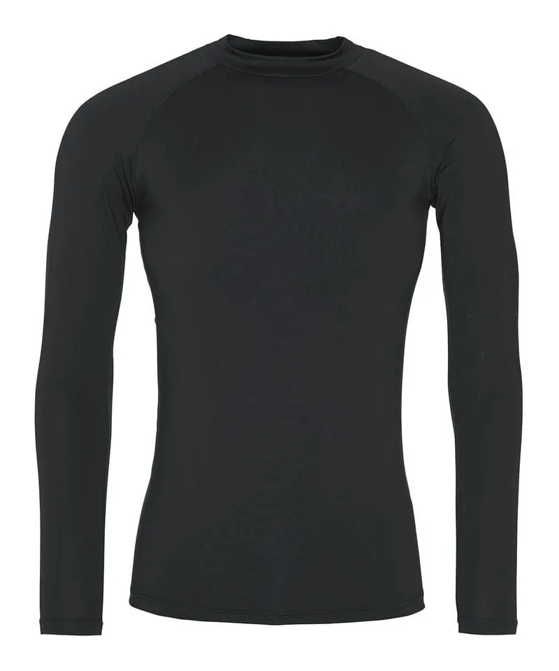 Awdis Just Cool Mens Cool Long Sleeve Baselayer In Jet Black