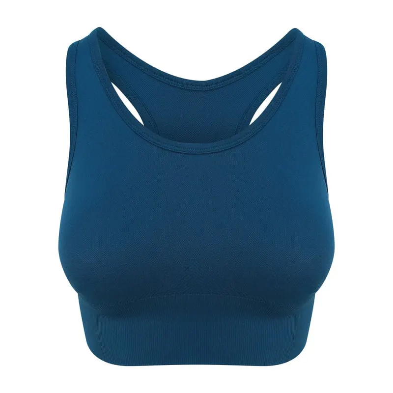 Awdis Just Cool Womens Cool Seamless Crop Top In Ink Blue