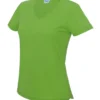 Awdis Just Cool Womens V Neck Cool Tee In Lime Green