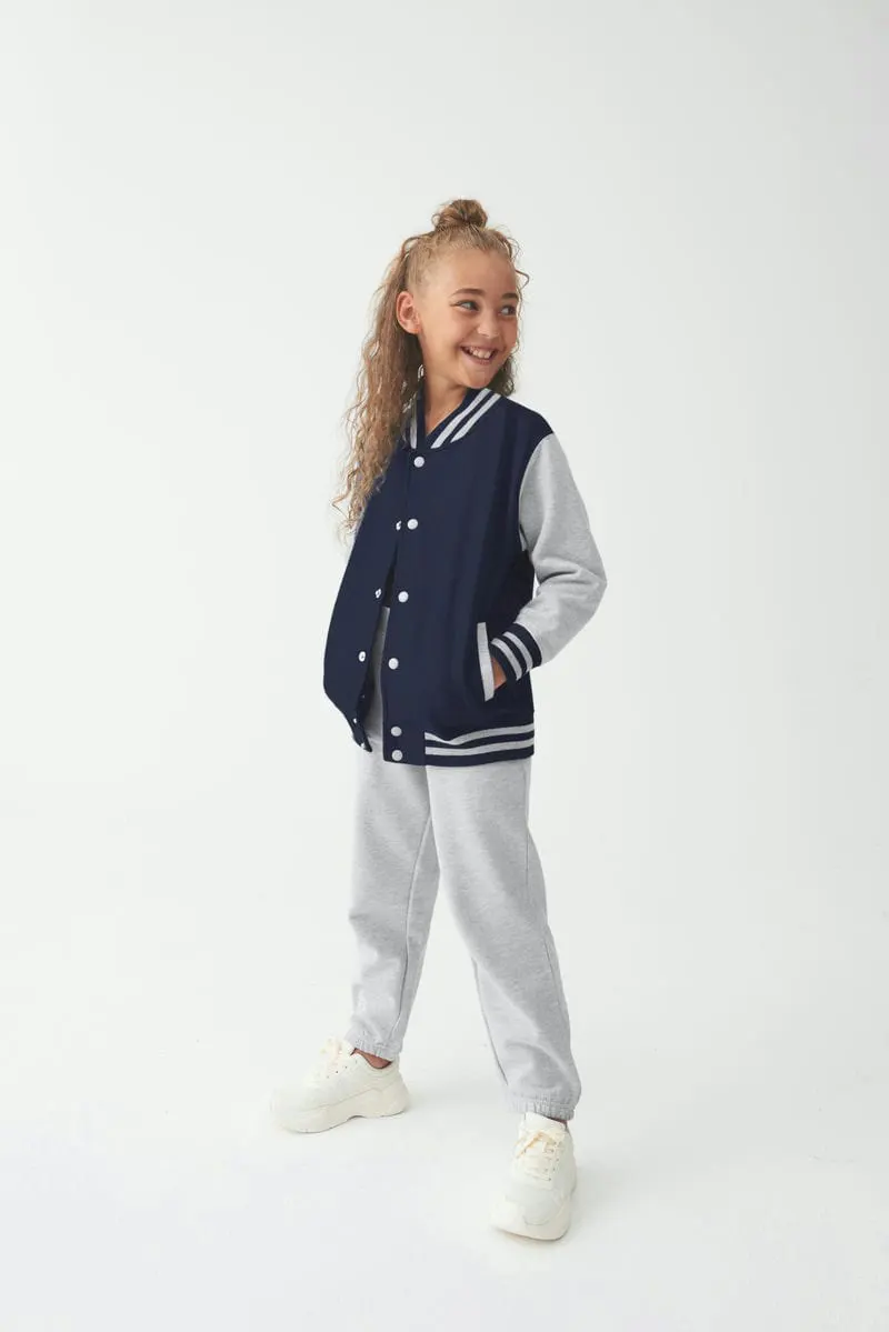 Awdis Just Hoods Unisex Kids Varsity Jacket