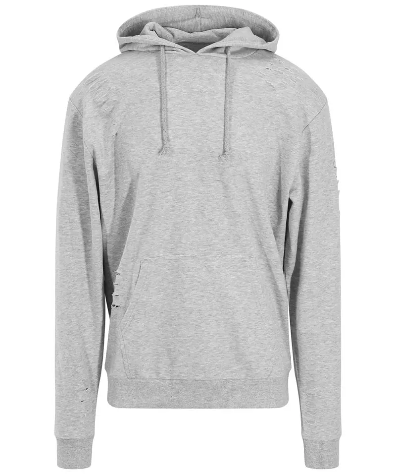 Awdis Just Hoods Mens Distressed Hoodie In Heather Grey