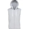 Awdis Just Hoods Mens Sleeveless Zoodie In Heather Grey