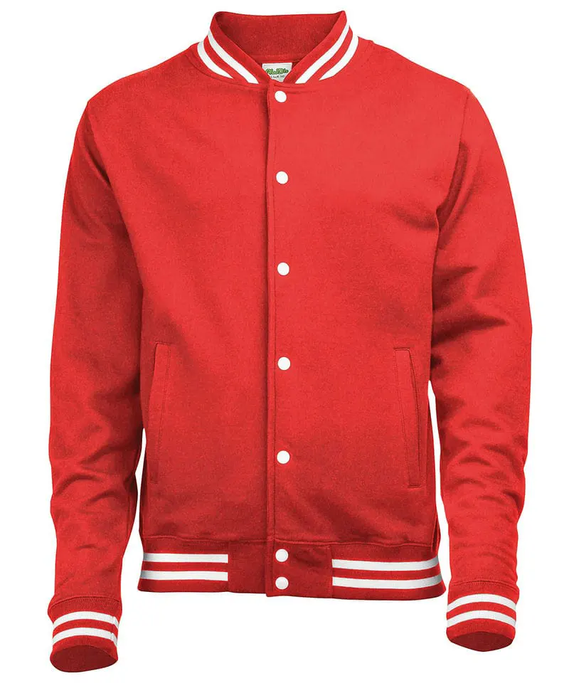 Awdis Just Hoods Unisex College Jacket In Fire Red