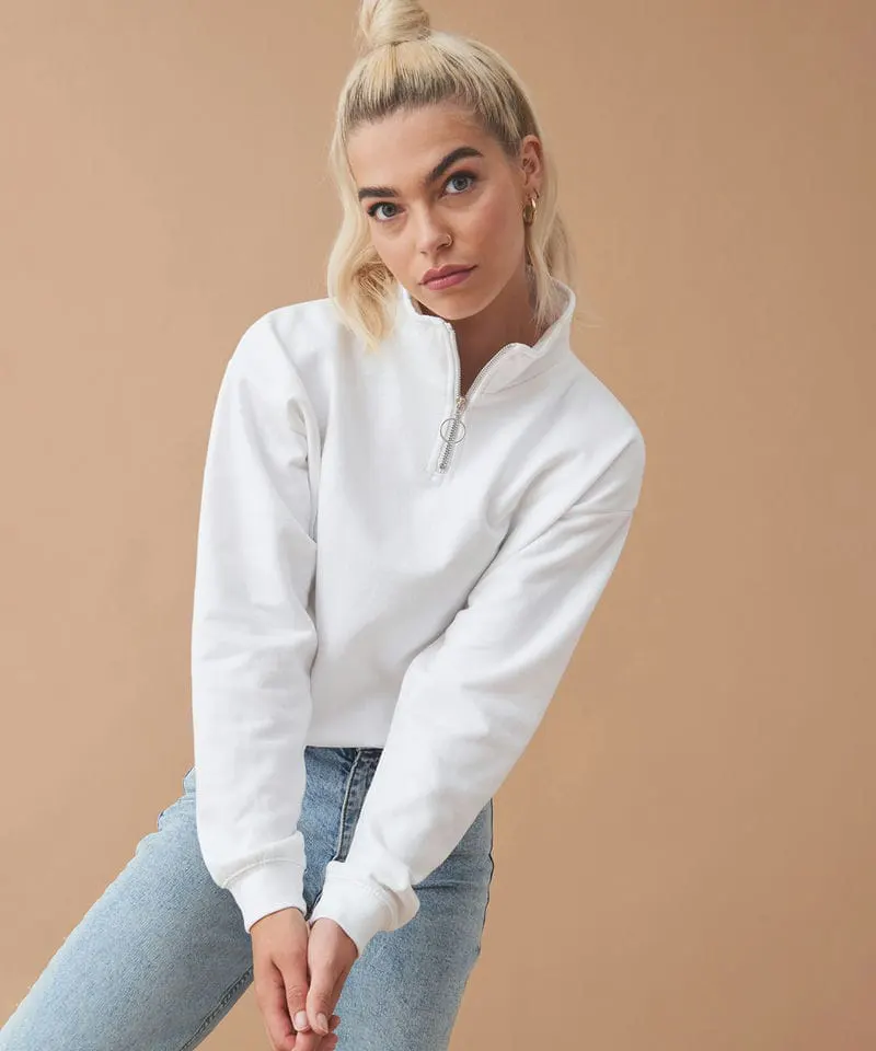 Awdis Just Hoods Womens Cropped ¼ Zip Sweat