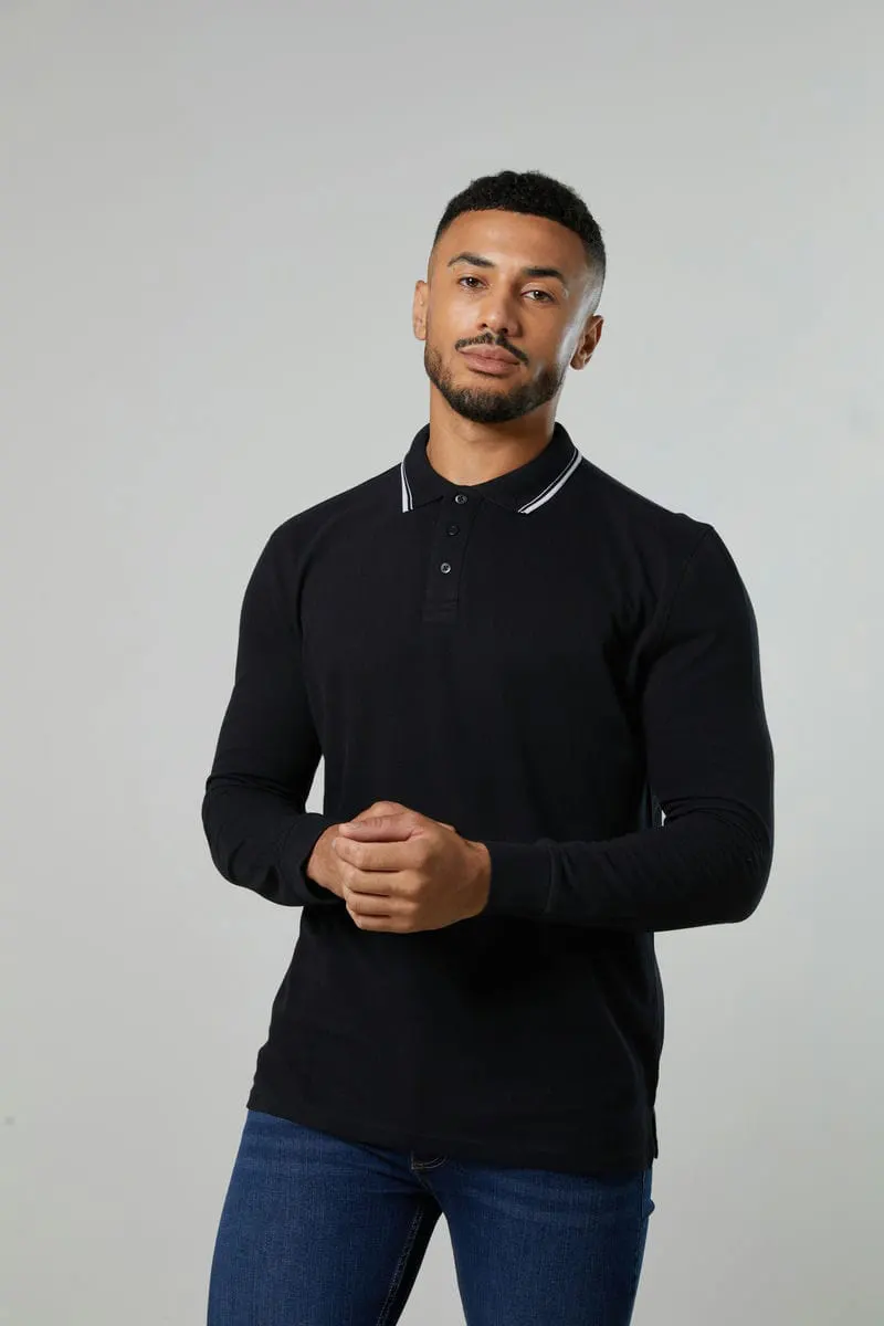 Awdis Just Polos Unisex Long Sleeve Tipped 100 Polo
