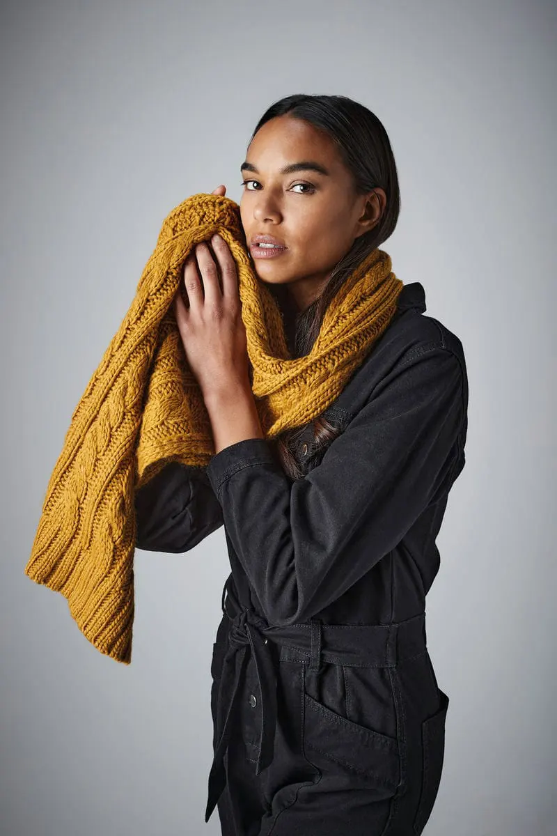Beechfield Cable Knit Melange Scarf
