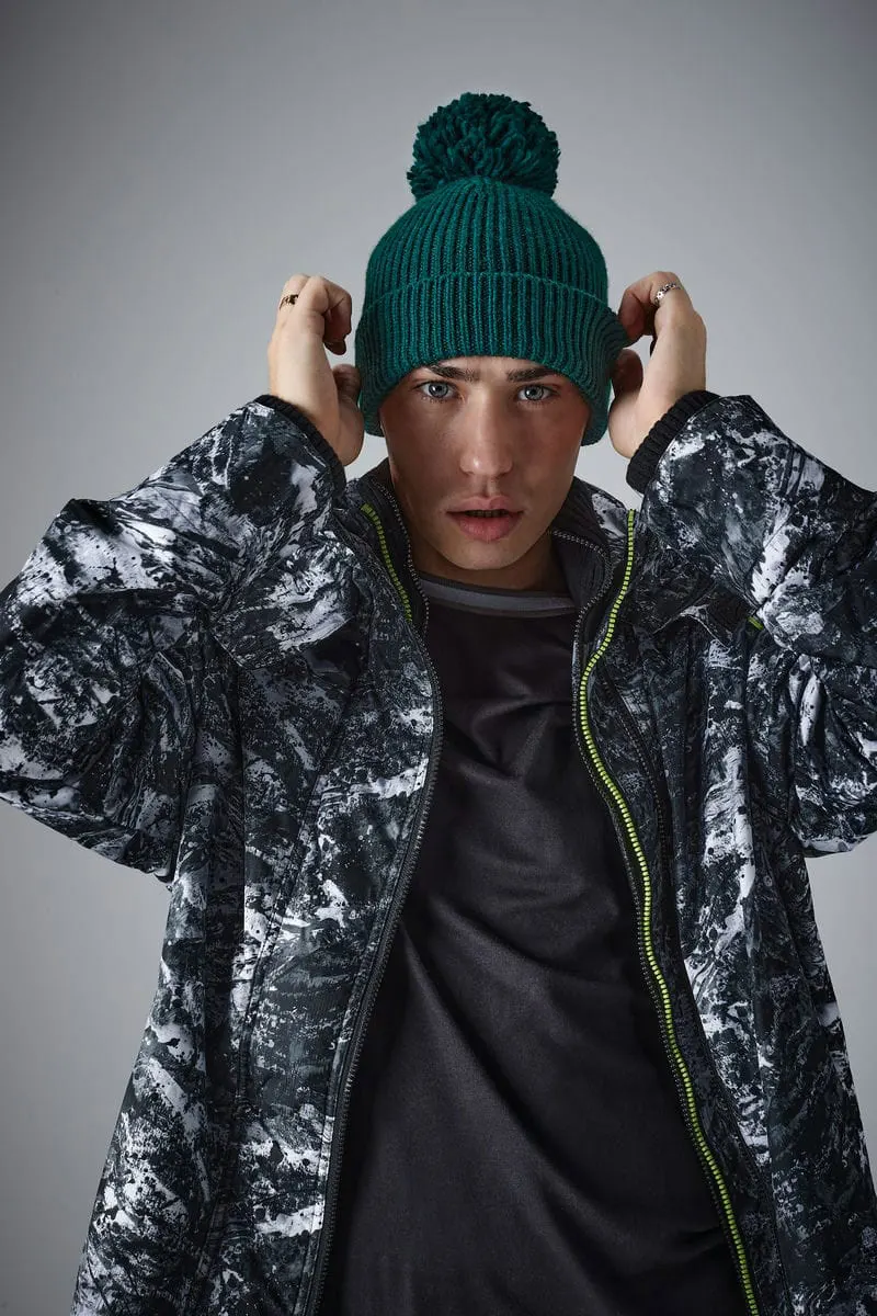 Beechfield Engineered Knit Ribbed Pom Pom Beanie