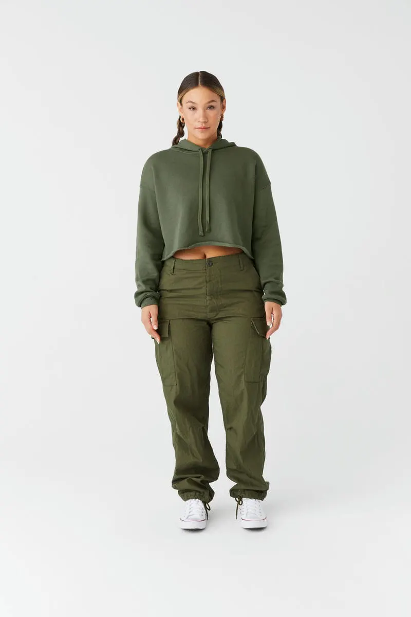 Bella Canvas Womens Cropped Fleece Hoodie