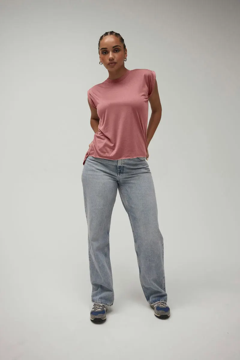 Bella Canvas Womens Flowy Muscle Tee With Rolled Cuff