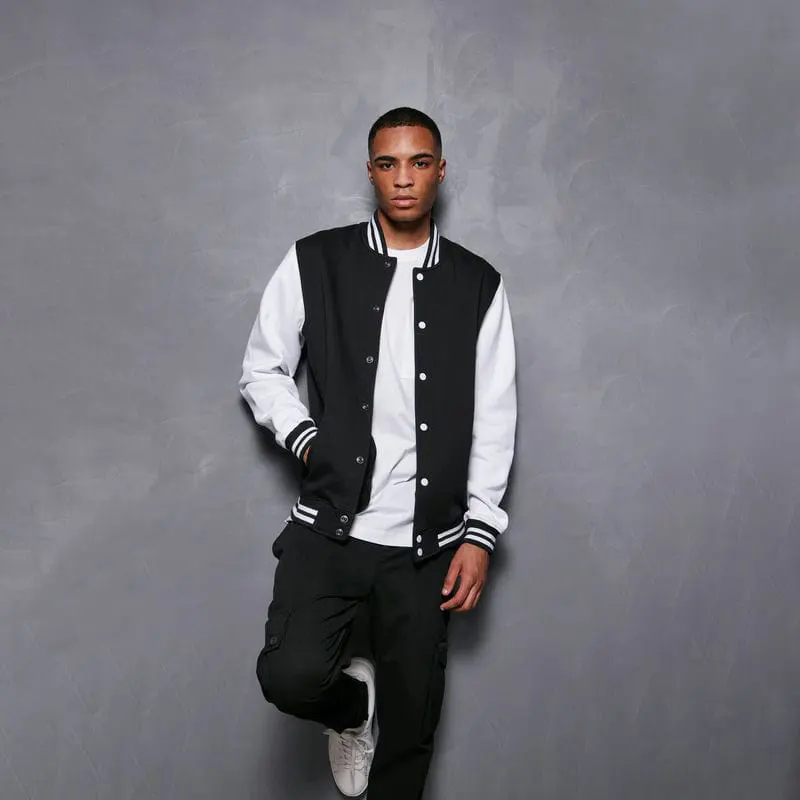 Build Your Brand Basic Mens Basic College Jacket