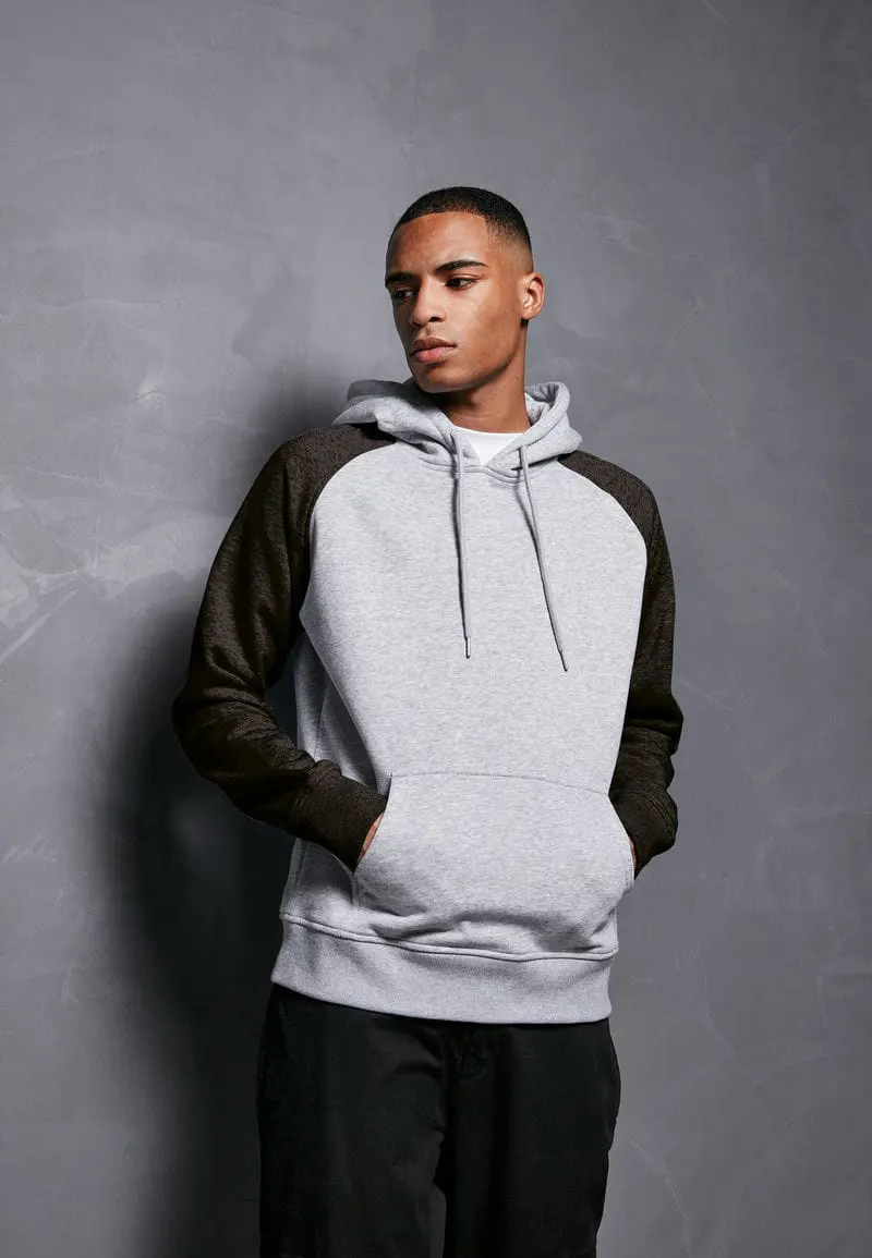 Build Your Brand Basic Mens Basic Raglan Hoodie