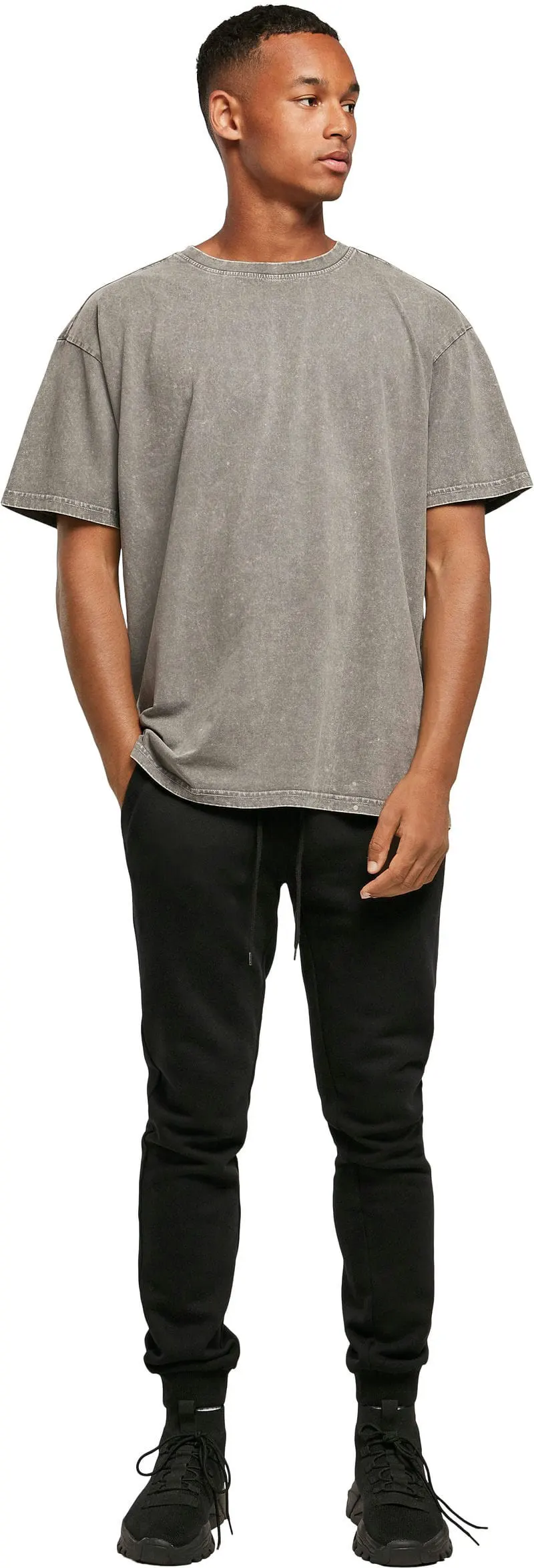 Build Your Brand Mens Acid Washed Heavy Oversized Tee