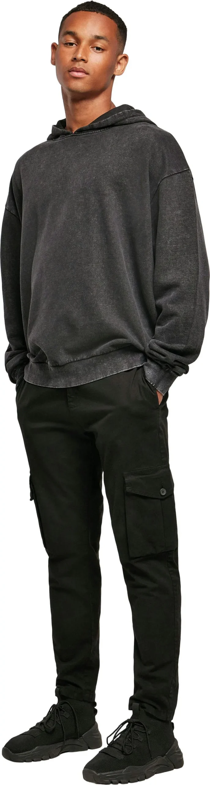 Build Your Brand Mens Acid Washed Oversize Hoodie