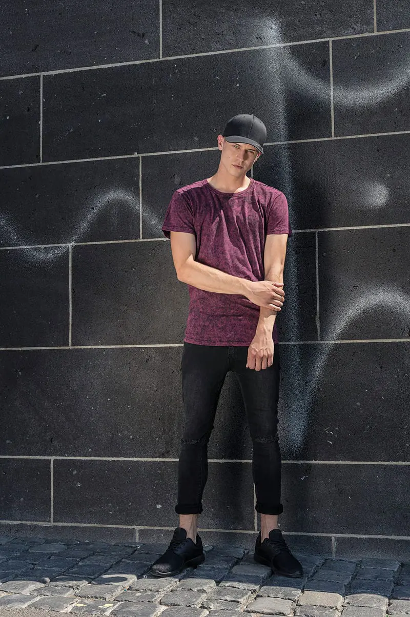 Build Your Brand Mens Acid Washed Tee
