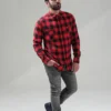 Build Your Brand Mens Checked Flannel Shirt