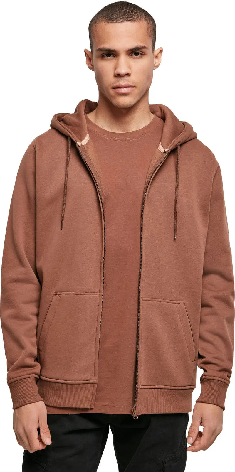 Build Your Brand Mens Heavy Zip Hoodie