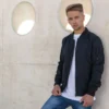 Build Your Brand Mens Nylon Bomber Jacket