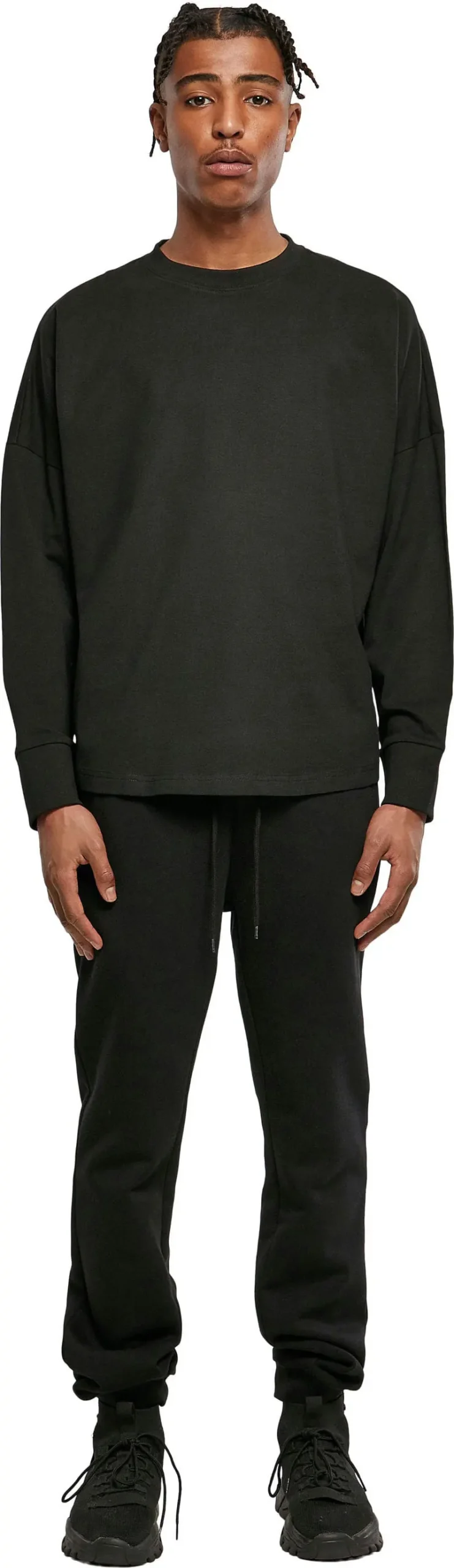 Build Your Brand Mens Oversize Cut On Sleeve Long Sleeve