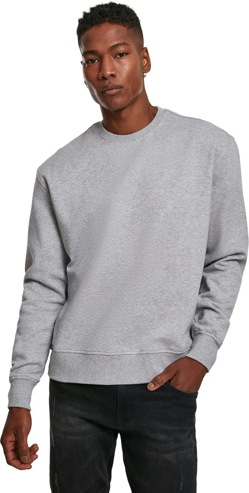 Build Your Brand Mens Premium Oversize Crew Neck