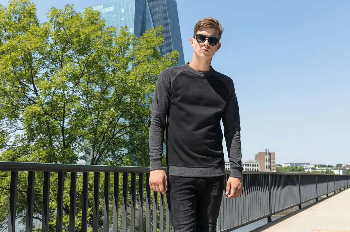 Build Your Brand Mens Raglan Crew Neck