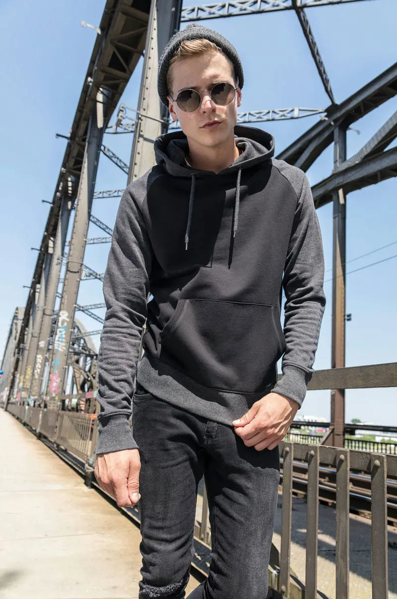 Build Your Brand Mens Raglan Hoodie