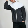 Build Your Brand Mens Two Tone Tech Windrunner Jacket