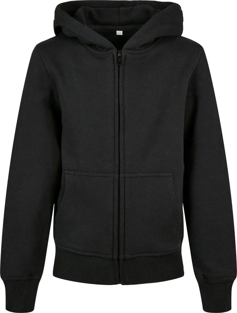 Build Your Brand Unisex Organic Kids Basic Zip Hoodie