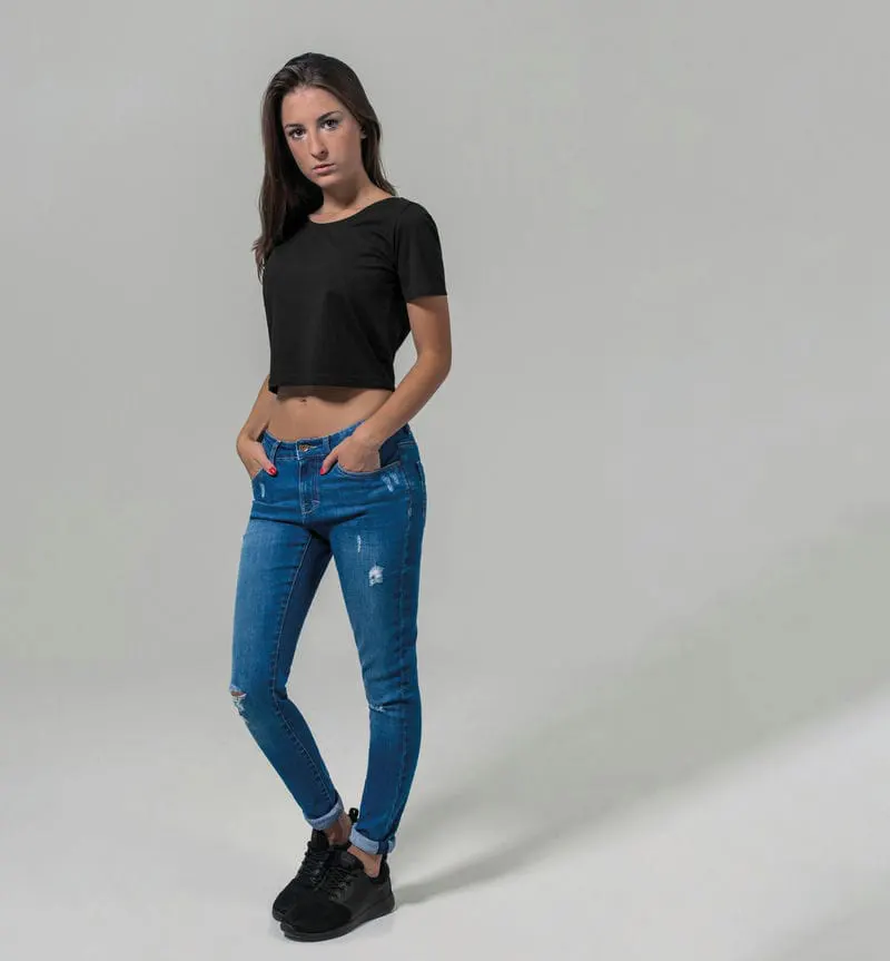 Build Your Brand Womens Cropped Tee