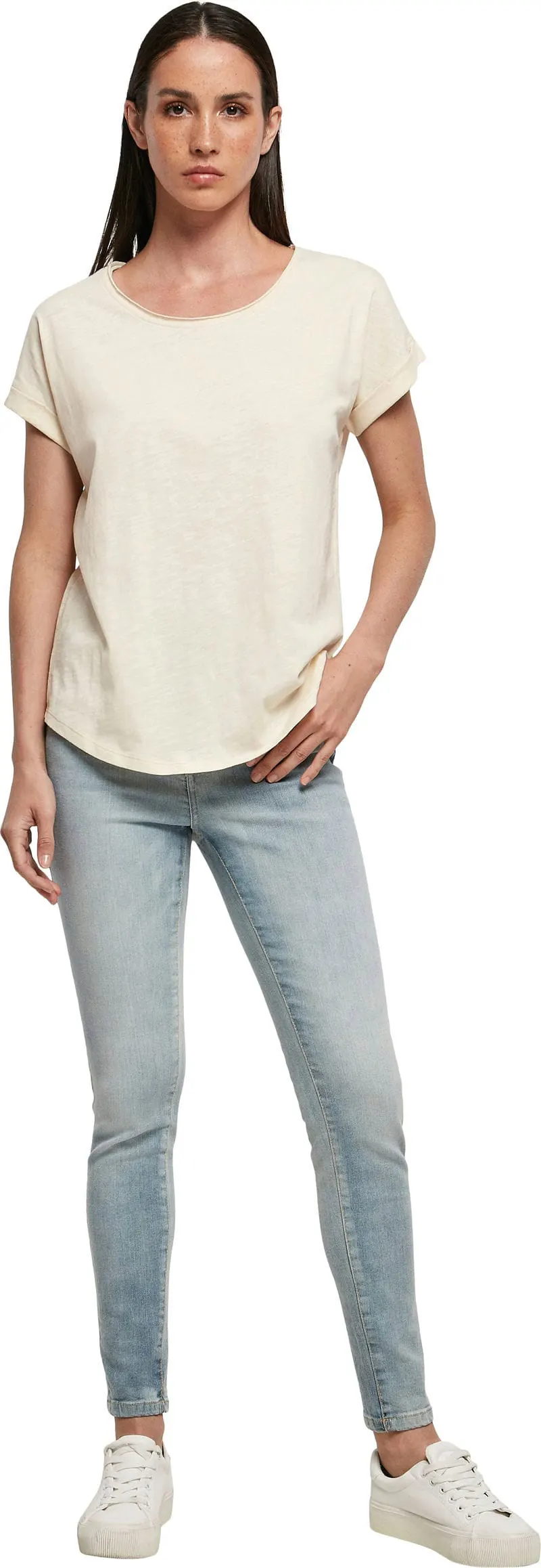 Build Your Brand Womens Long Slub Tee