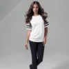 Build Your Brand Womens Mesh Stripe Tee
