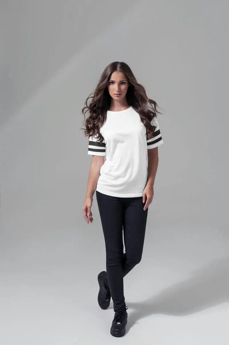 Build Your Brand Womens Mesh Stripe Tee